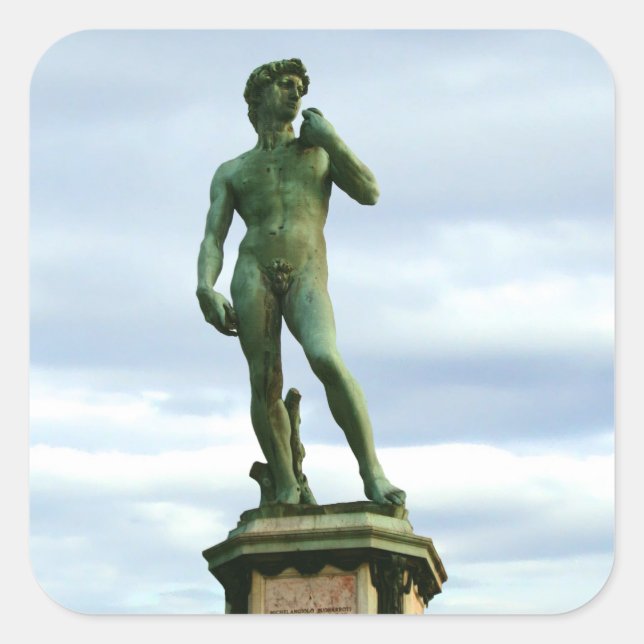 Michelangelos David-2-Sticker Quadratischer Aufkleber (Vorderseite)