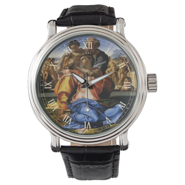 Michelangelo's Doni Tondo oder Doni Madonna Armbanduhr (Vorderseite)