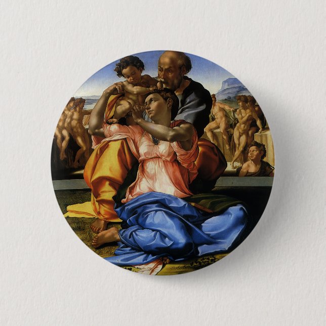 Michelangelo's Doni Tondo oder Doni Madonna Button (Vorderseite)
