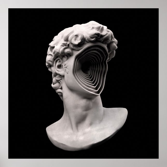 Michelangelos klassischer Büstenkopf Poster (Vorne)