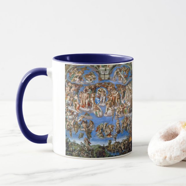 Michelangelos letztes Urteil Tasse (Mit Donut)