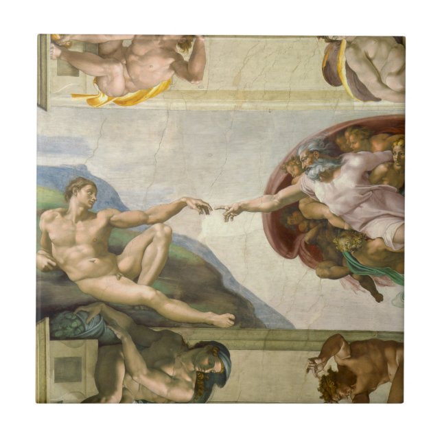 Michelangelos Menschenerschaffung (Schöpfung Adams Fliese (Vorderseite)