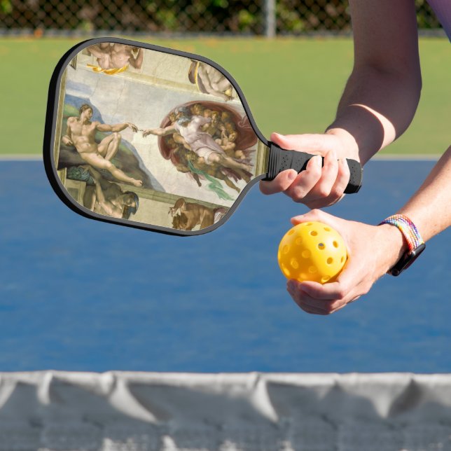 Michelangelos Menschenerschaffung (Schöpfung Adams Pickleball Schläger (InSitu)