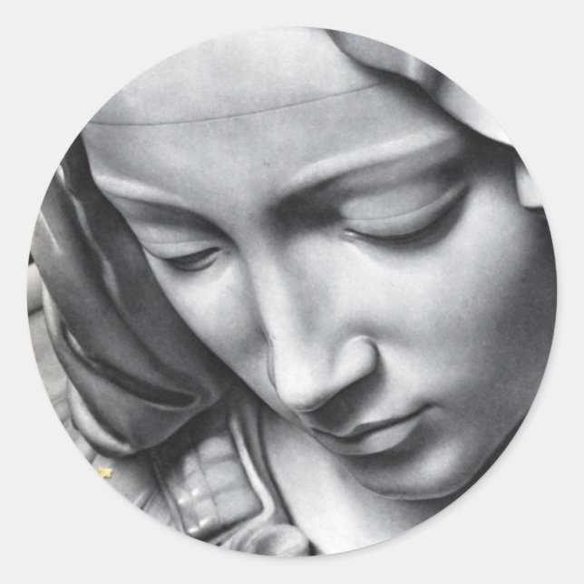 Michelangelos Pieta-Detail der Jungfrau Marias Ges Runder Aufkleber (Vorderseite)