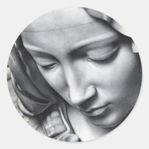 Michelangelos Pieta-Detail der Jungfrau Marias Ges Runder Aufkleber