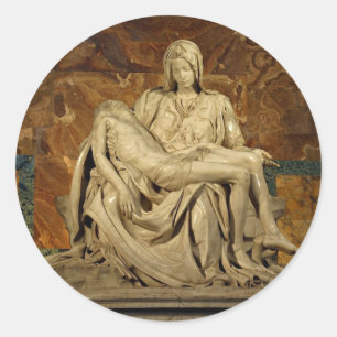 Michelangelo's Pieta im Petersdom Runder Aufkleber