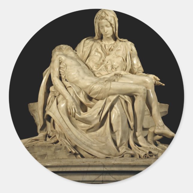 Michelangelos Pieta Runder Aufkleber (Vorderseite)