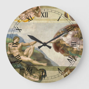 Michelangelos Schöpfung des Menschen (Schöpfung Ad Große Wanduhr