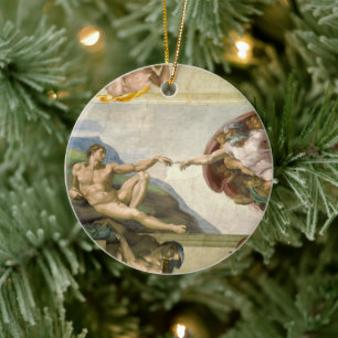 Michelangelos Schöpfung des Menschen (Schöpfung Ad Keramik Ornament