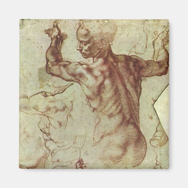 Michelangelos Studie eines libyschen Sibyl Magnet (Vorne)