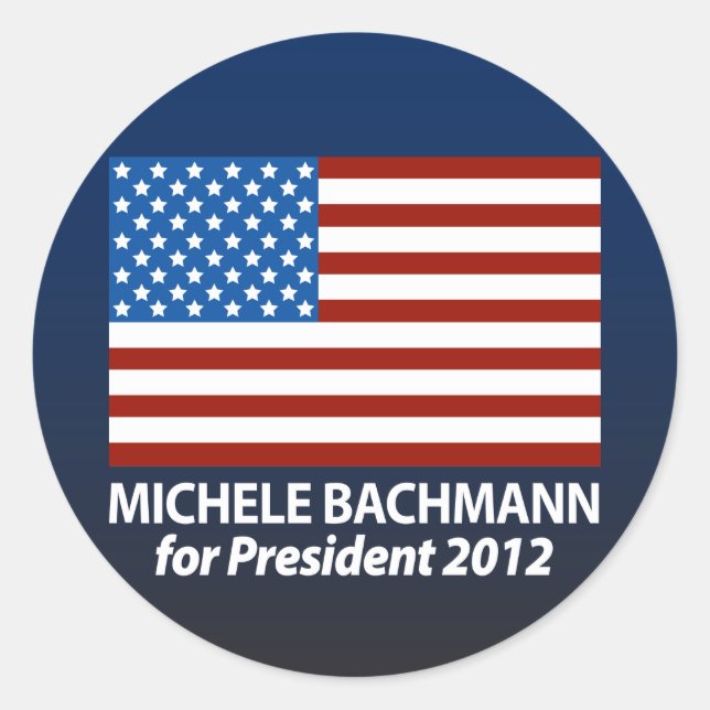 Michele Bachmann für Präsident 2012 Runder Aufkleber (Vorderseite)