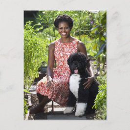 Michele & Bo Obama Postkarte