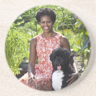 Michele & Bo Obama Sandstein Untersetzer