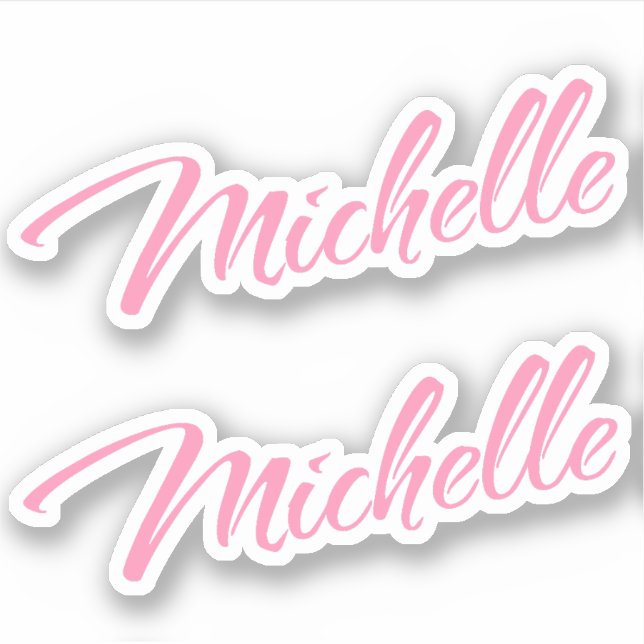 Michelle Decorative Name in Pink x2 Aufkleber (Vorderseite)