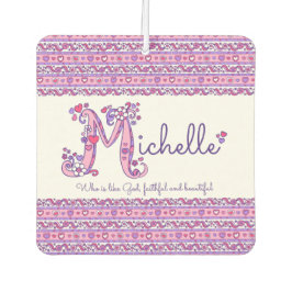 Michelle Letter M Name bedeutet lila rosa Autolufterfrischer