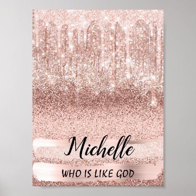 Michelle Name Bedeutung Geburtstag 16. Bridal Rose Poster (Vorne)