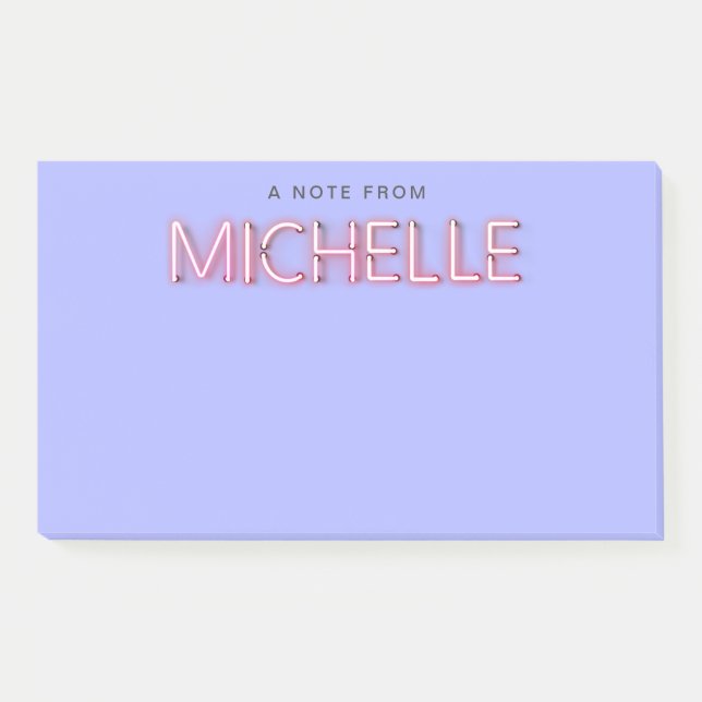 Michelle Name in glühender Neonbeleuchtung Neuheit Post-it Klebezettel (Vorderseite)