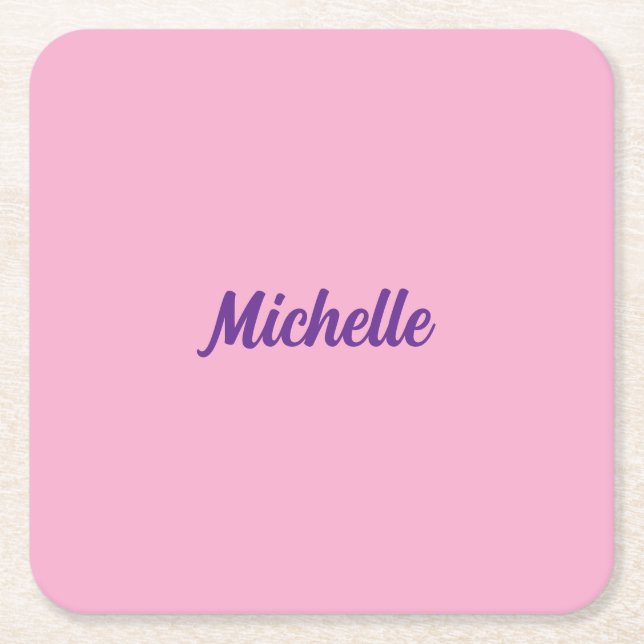 Michelle Name Pink Paper Untersetzer Set (Vorderseite)