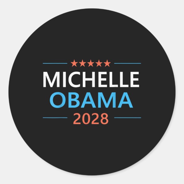 Michelle Obama 2028 für Präsidentschaftswahl Runder Aufkleber (Vorderseite)