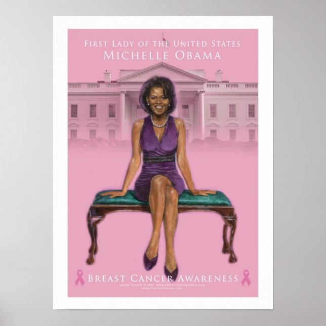 Michelle Obama-Breast Cancer Awareness 15 x 20 Poster (Vorne)