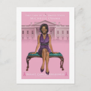 MICHELLE OBAMA BREAST CANCER AWARENESS POST CARD POSTKARTE