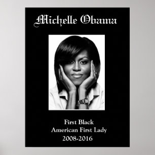 MICHELLE OBAMA ERSTER SCHWARZ ERSTER LADY-Plakat Poster