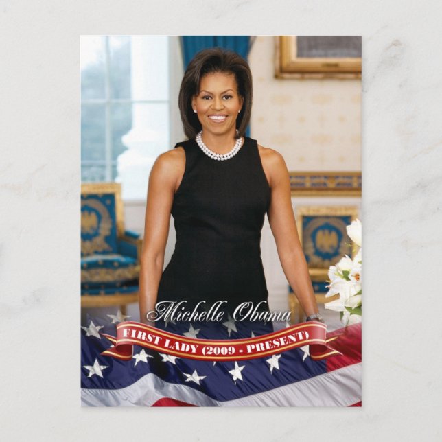 Michelle Obama, First Lady der USA Postkarte (Vorderseite)