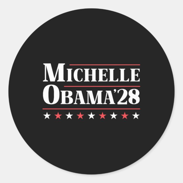 Michelle Obama für Präsident 2028 Premium Runder Aufkleber (Vorderseite)