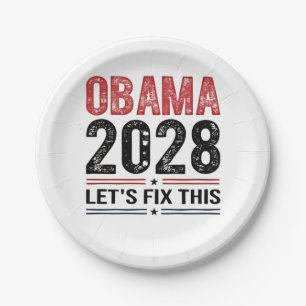Michelle Obama für Präsident Obama 2028 Pappteller