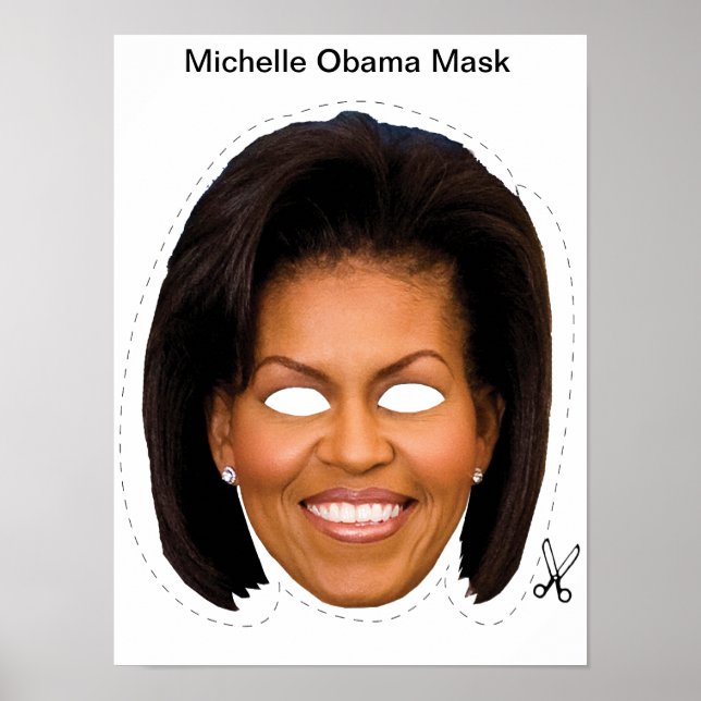 Michelle Obama Halloween Mask Poster (Vorne)