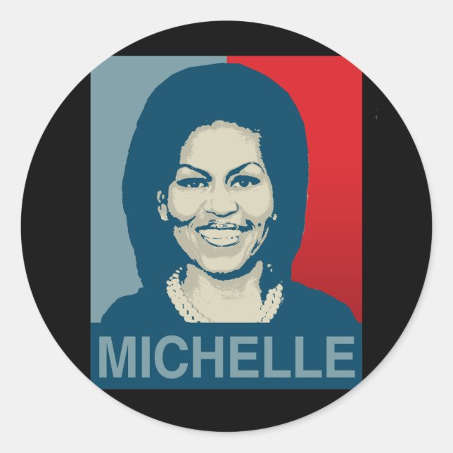 MICHELLE OBAMA HOPE -.png Runder Aufkleber (Vorderseite)