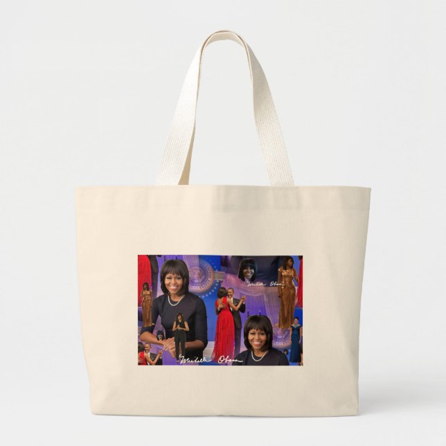 Michelle Obama Jumbo Stoffbeutel (Vorne)