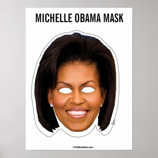 Michelle Obama Mask Cutout Poster (Vorne)