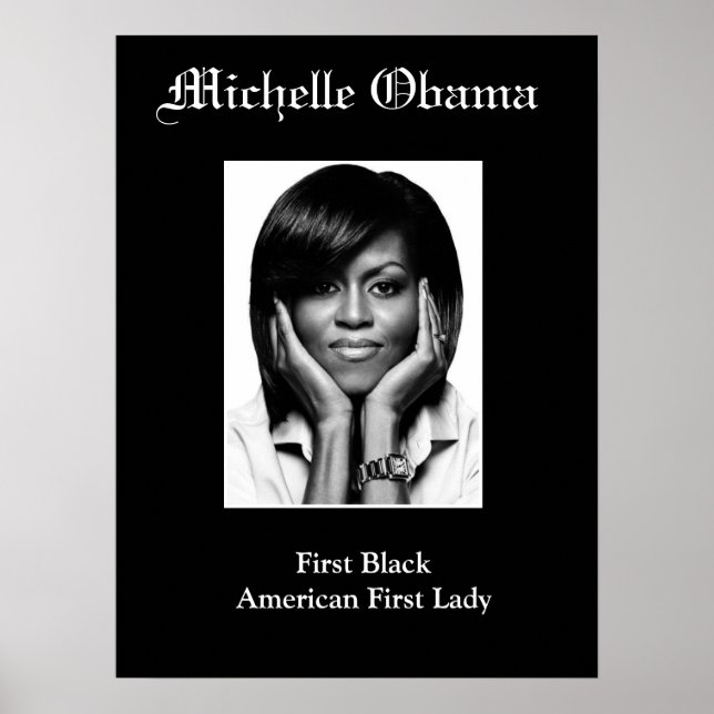MICHELLE OBAMA PREMIER poster NOIR FIRST LADY (Devant)