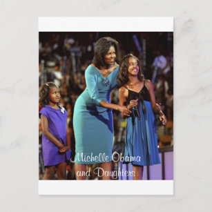 Michelle Obama und Daughters Postkarte