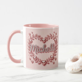 Michelle Pink Hearts Kombi-Tasse Tasse