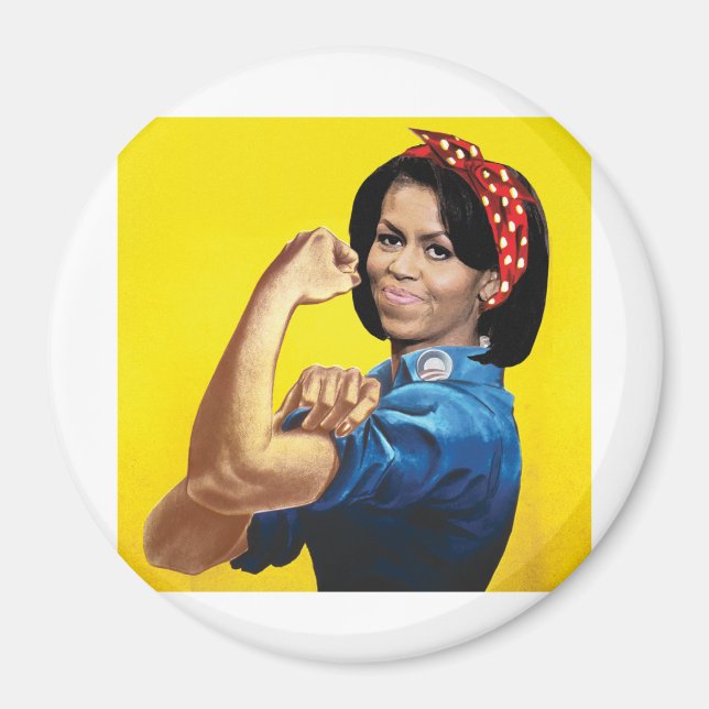 MICHELLE THE RIVETER -.pnng Magnet (Vorne)