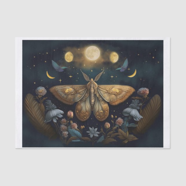 Michelle's Fluttering Moon, Goldene Moth Seidenpapier (Vorderseite)