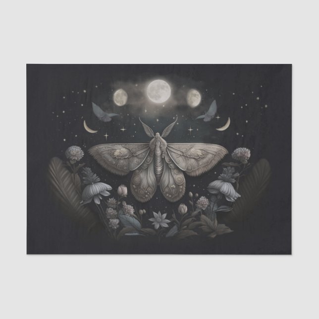 Michelle's Fluttering Moon, prächtige Moth Seidenpapier (Vorderseite)