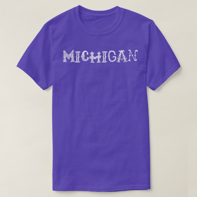 Michigan 50-Staaten-Namen T-Shirt (Design vorne)