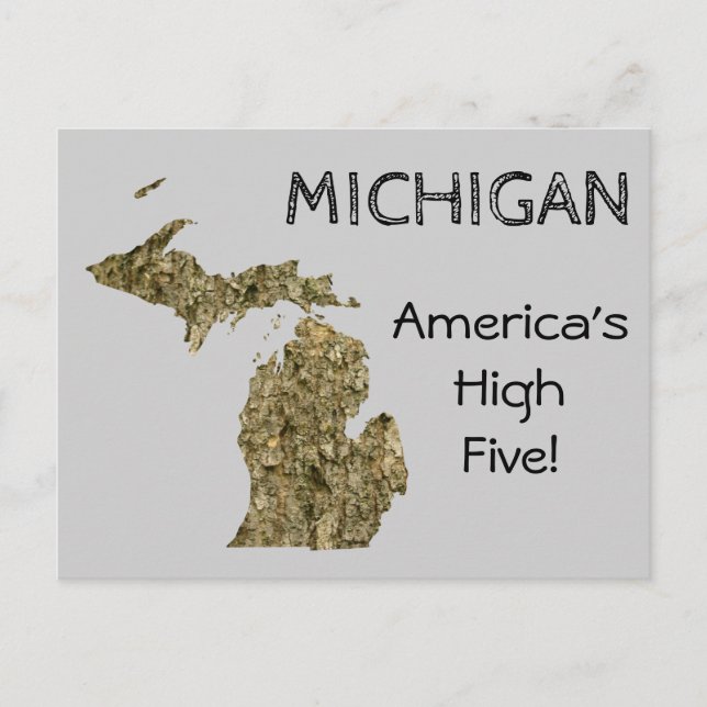 Michigan - Amerikas "High Five Postcard" Postkarte (Vorderseite)