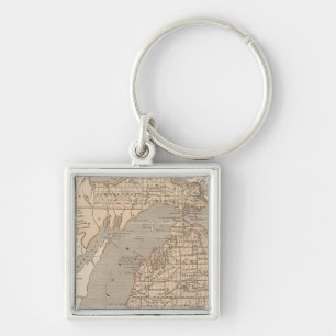 Michigan Atlas Karte Schlüsselanhänger
