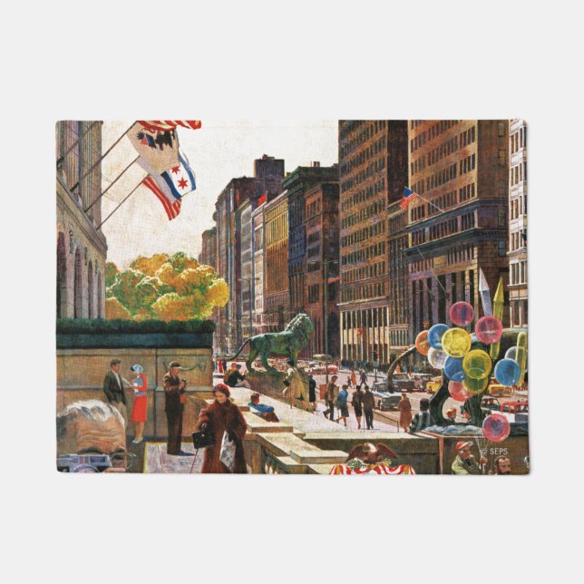 Michigan Avenue, Chicago von John Falter Fußmatte (Vorderseite)