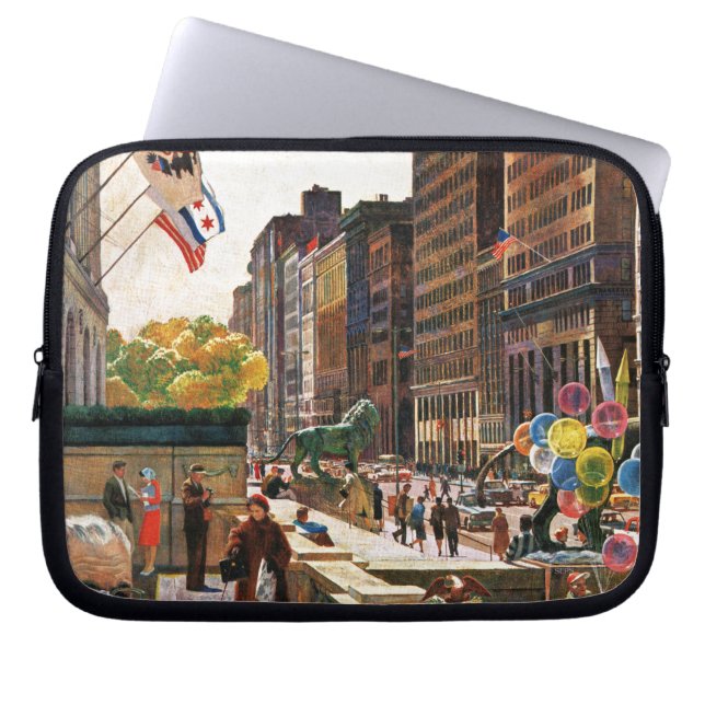 Michigan Avenue, Chicago von John Falter Laptopschutzhülle (Vorderseite)
