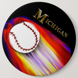 MICHIGAN BASEBALL BUTTON