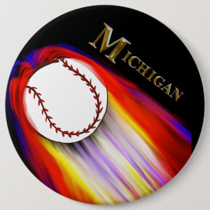 MICHIGAN BASEBALL BUTTON