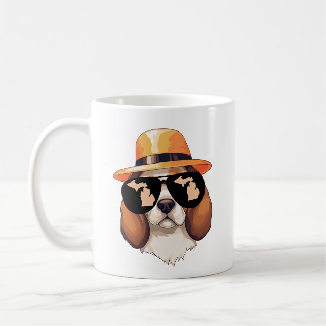 Michigan-Beagle mit Sonnenbrille Kaffeetasse (Links)