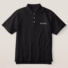 Michigan bestickt Classic Polo Shirt Black