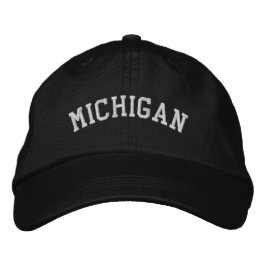 Michigan bestickte verstellbare Cap Black Bestickte Kappe