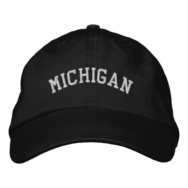 Michigan bestickte verstellbare Cap Black Bestickte Kappe (Vorderseite)